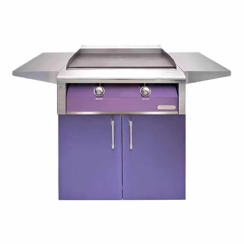 Alfresco 30 Inch Freestanding Gas Griddle with Cart With Marine Armour | Blue Lilac