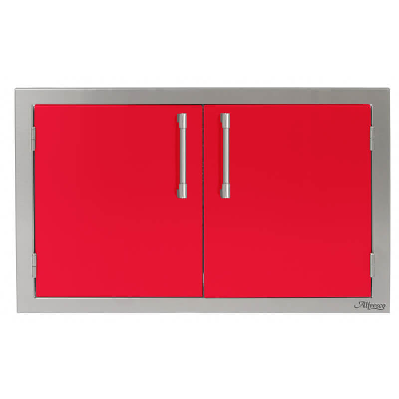 Alfresco 30 Inch Stainless Steel Double Sided Access Door | Raspberry Red