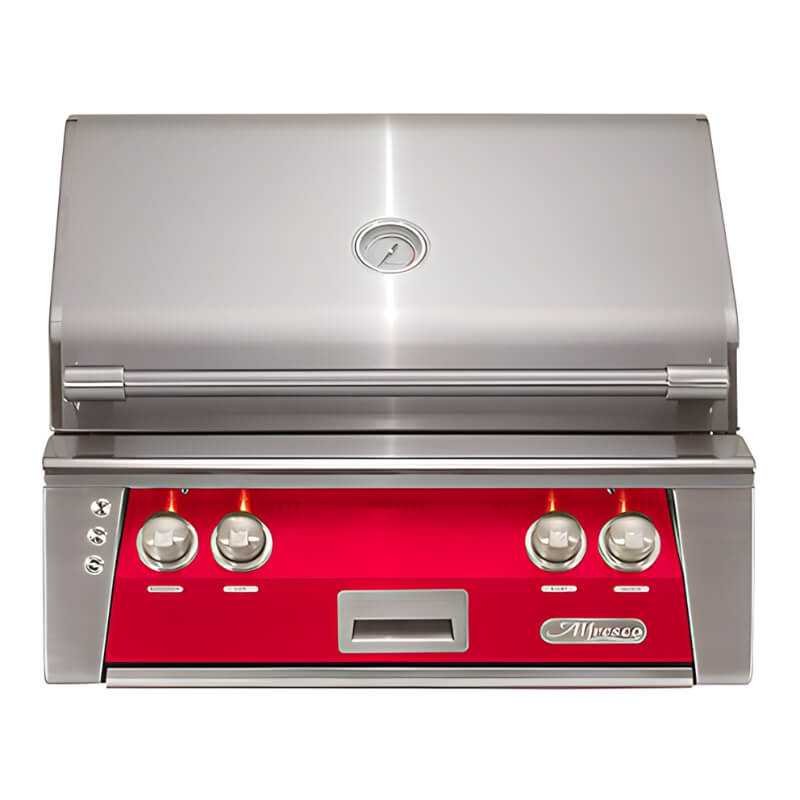 Alfresco 30-Inch Standard Built-in- Gas Grill | In Raspberry Red