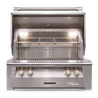 Alfresco ALXE 30-Inch Built-In Gas Grill with Rotisserie