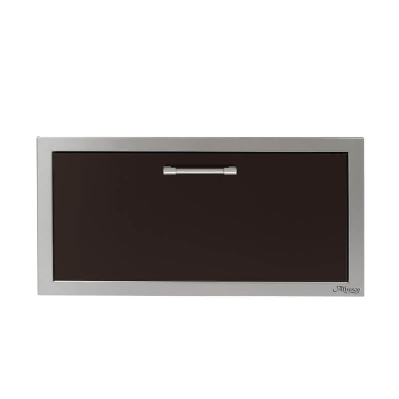 Alfresco 30-Inch VersaPower Stainless Steel Soft-Close Single Drawer With Marine Armour | Jet Black Matte