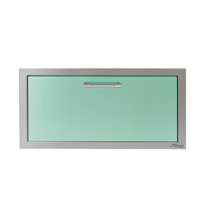 Alfresco 30-Inch VersaPower Stainless Steel Soft-Close Single Drawer With Marine Armour | Light Green