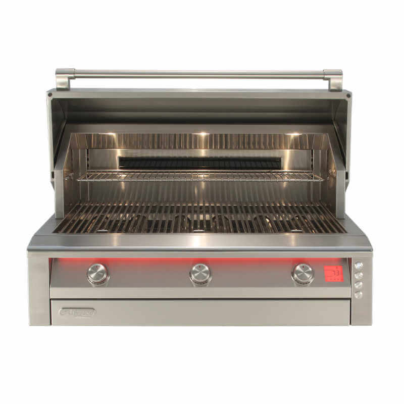 Alfresco AIPG 42-Inch Built-In Gas Grill | Hood Open
