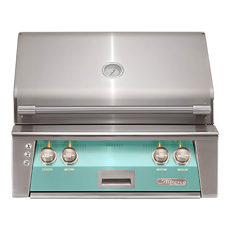 Alfresco ALXE 30-Inch Built-In Grill With Sear Zone And Rotisserie - ALXE-30SZ | Light Green 