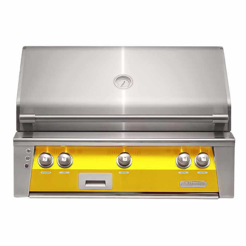 Alfresco ALXE 36-Inch Built-In Gas Grill With Rotisserie With Marine Armour | Traffic Yellow