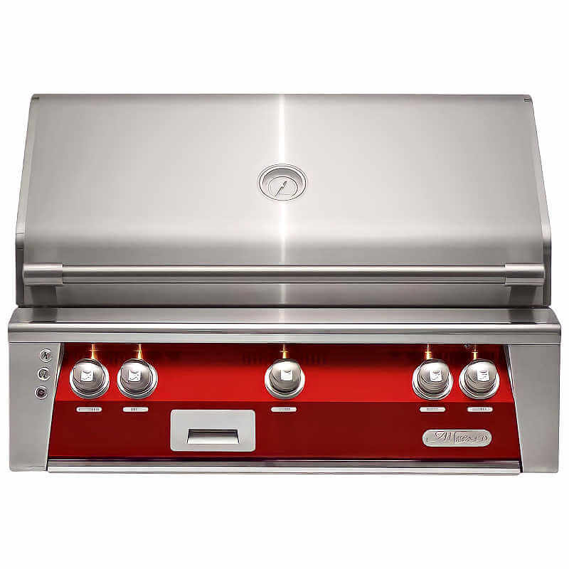 Alfresco ALXE 36-Inch Built-In Gas Grill With Rotisserie | Carmine Red