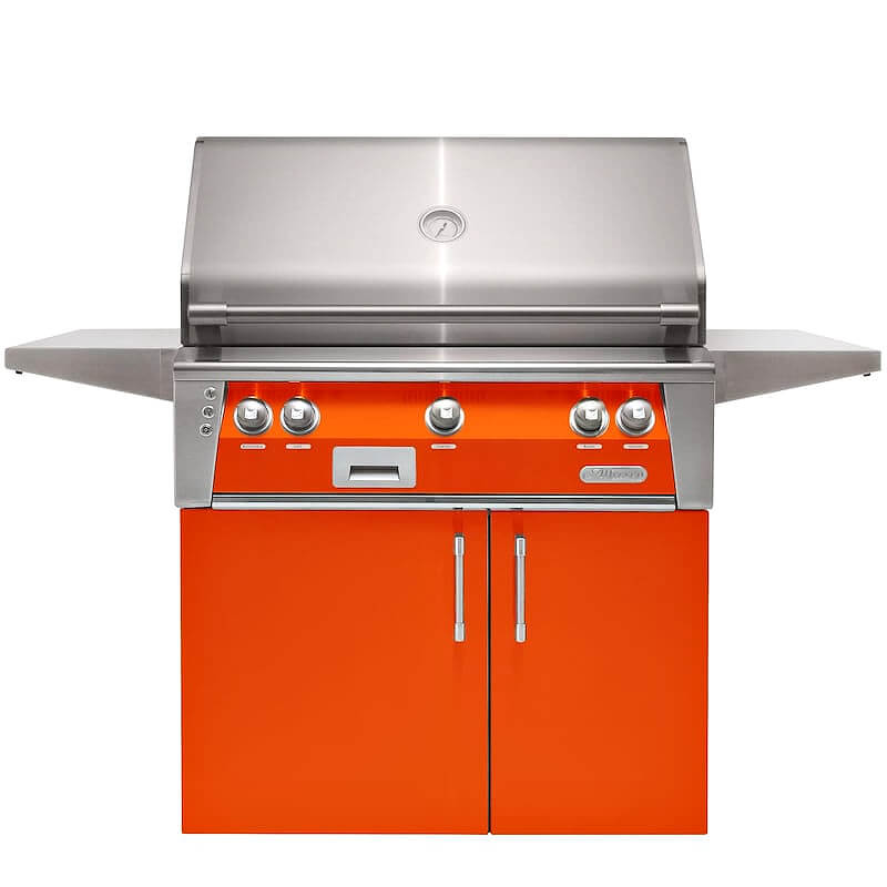 Alfresco ALXE 36-Inch Freestanding Gas Grill With Sear Zone And Rotisserie | Luminous Orange