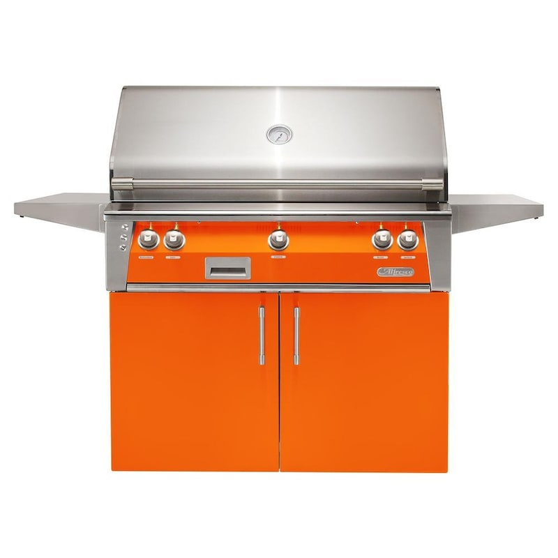 Alfresco-ALXE42-Inch-Freestanding-Gas-Grill-w-Sear-Zone-Rotisserie-in-Orange