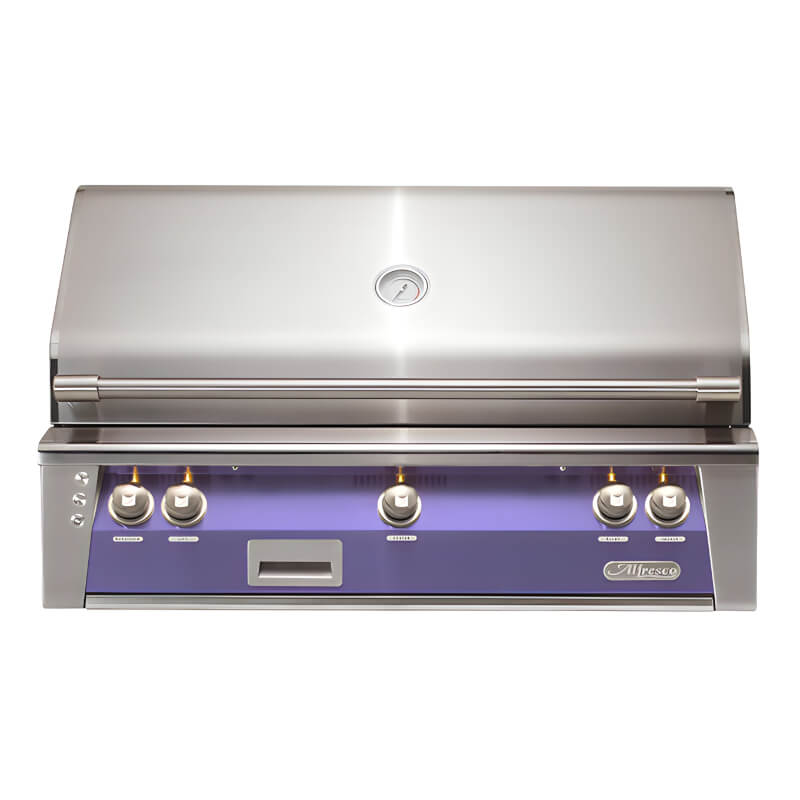 Alfresco ALXE 42-Inch Built-In Gas Grill With Rotisserie | Blue Lilac