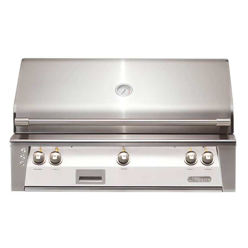 Alfresco ALXE 42-Inch Built-In Gas Grill With Rotisserie | Signal White 