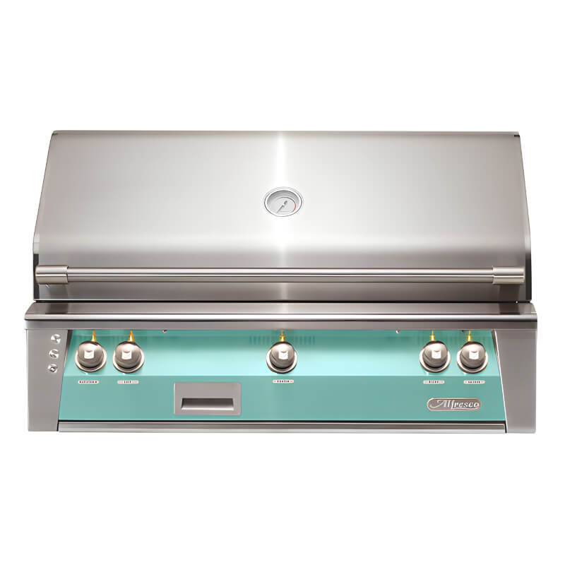 Alfresco ALXE 42 Inch Built In Natural Gas Grill With Sear Zone And Rotisserie ALXE 42SZ | Light Green