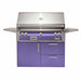 Alfresco ALXE 42-Inch Gas Grill on Deluxe Cart With Rotisserie | Blue Lilac