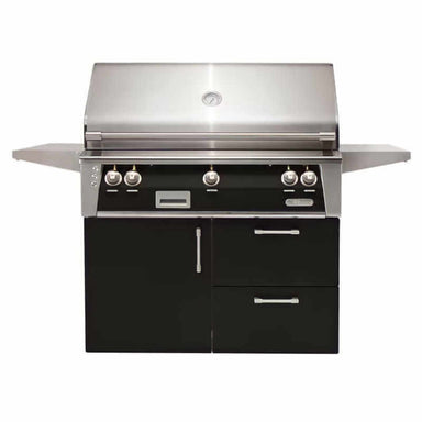Alfresco ALXE 42-Inch Gas Grill on Deluxe Cart With Rotisserie  | Jet Black