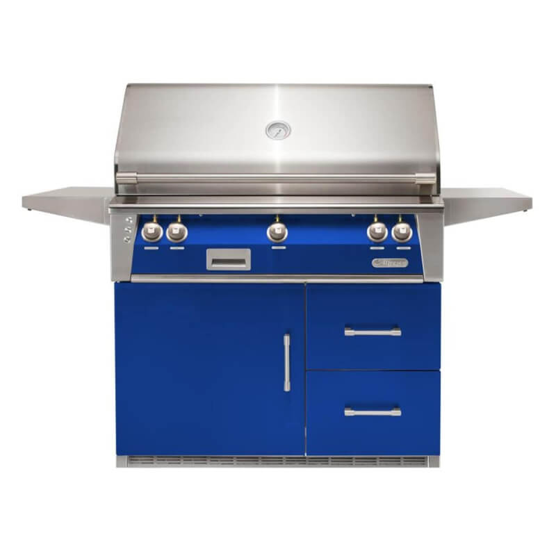 Alfresco ALXE 42-Inch Gas Grill on Refrigerated Cart | Ultramarine Blue