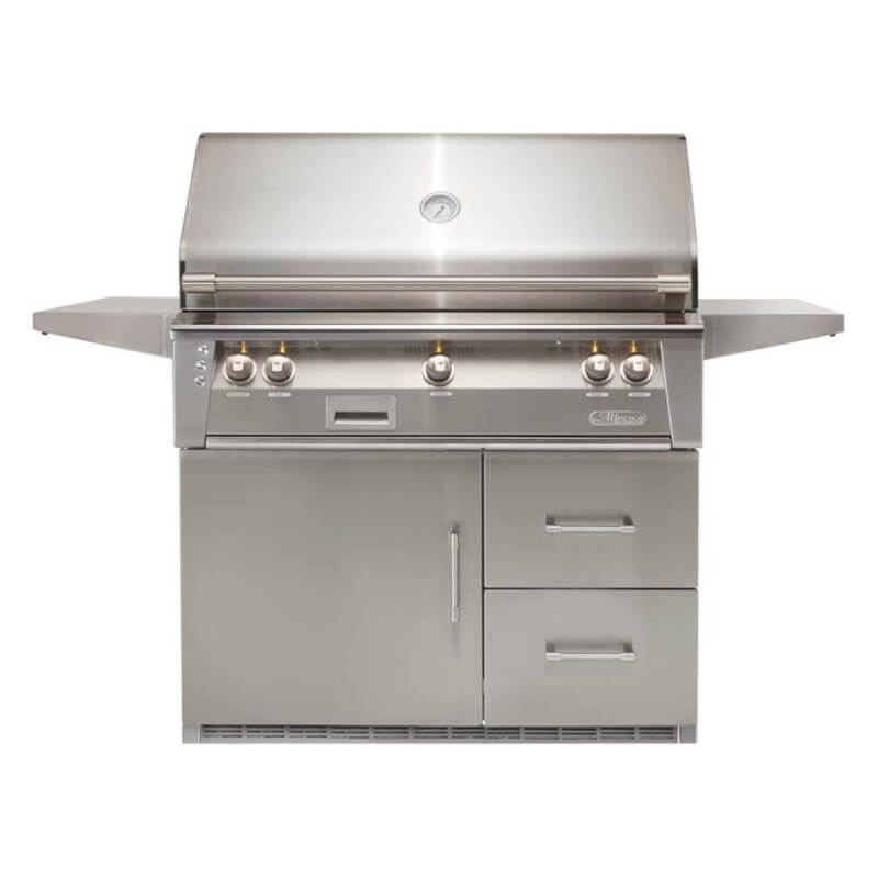 Alfresco ALXE 42-Inch Gas Grill on Refrigerated Cart | Signal Gray