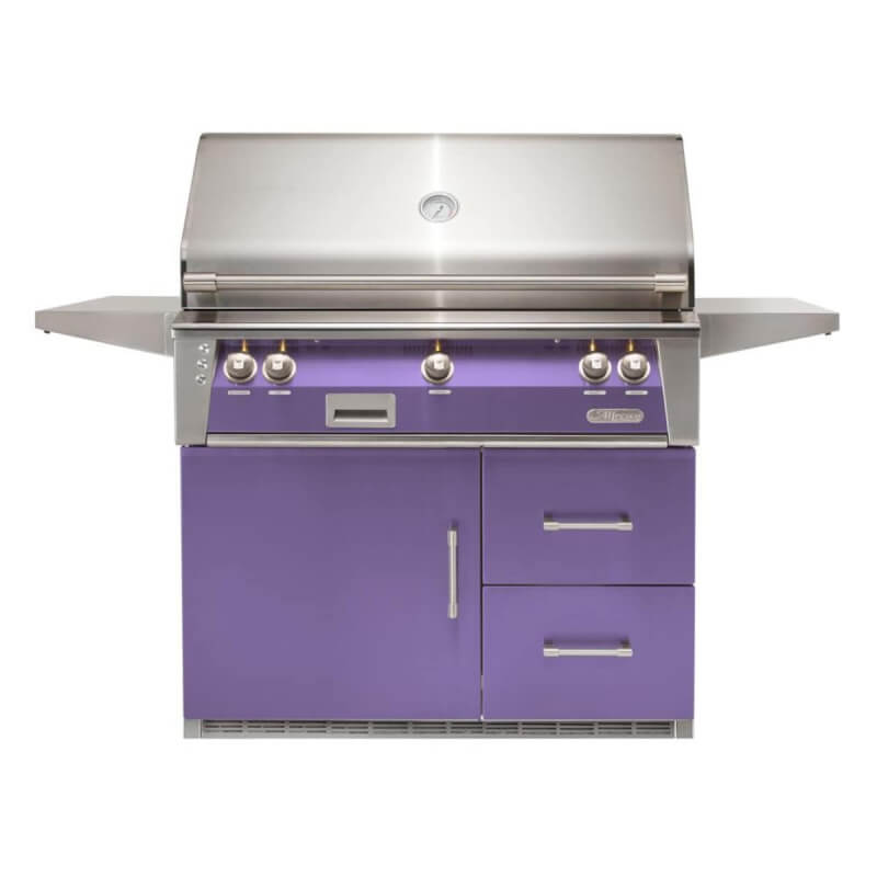 Alfresco ALXE 42-Inch Gas Grill on Refrigerated Cart | Lilac Blue
