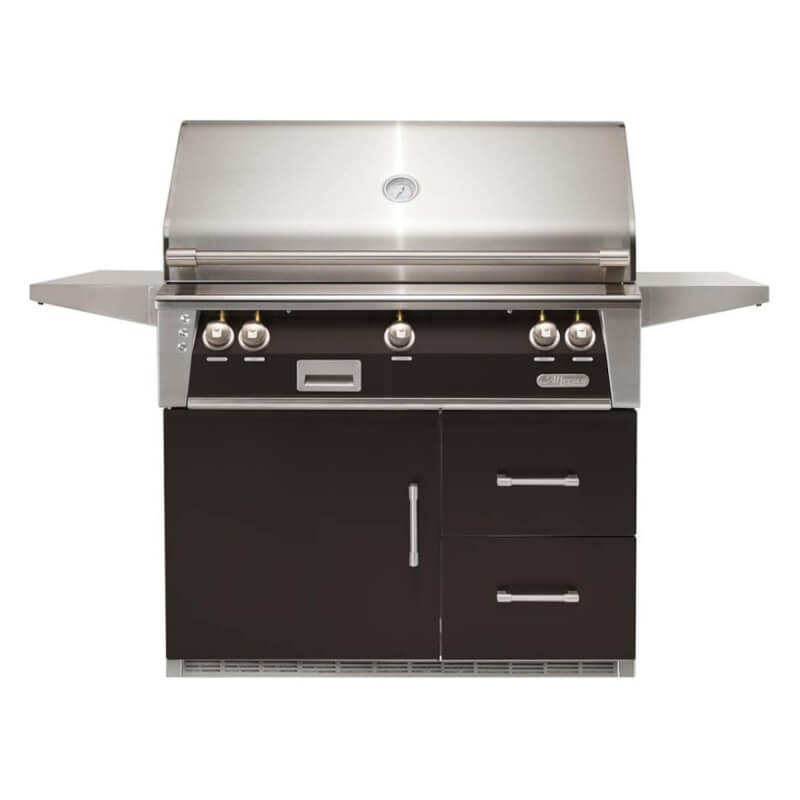 Alfresco ALXE 42-Inch Gas Grill on Refrigerated Cart | Matte Black