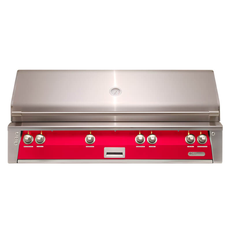 Alfresco ALXE 56-Inch Built-In Gas All Grill With Sear Zone And Rotisserie - ALXE-56SZ |  Raspberry Red