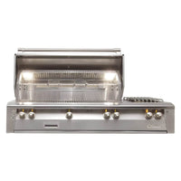 Alfresco ALXE 56-Inch Built-In Deluxe Grill With Rotisserie And Side Burner