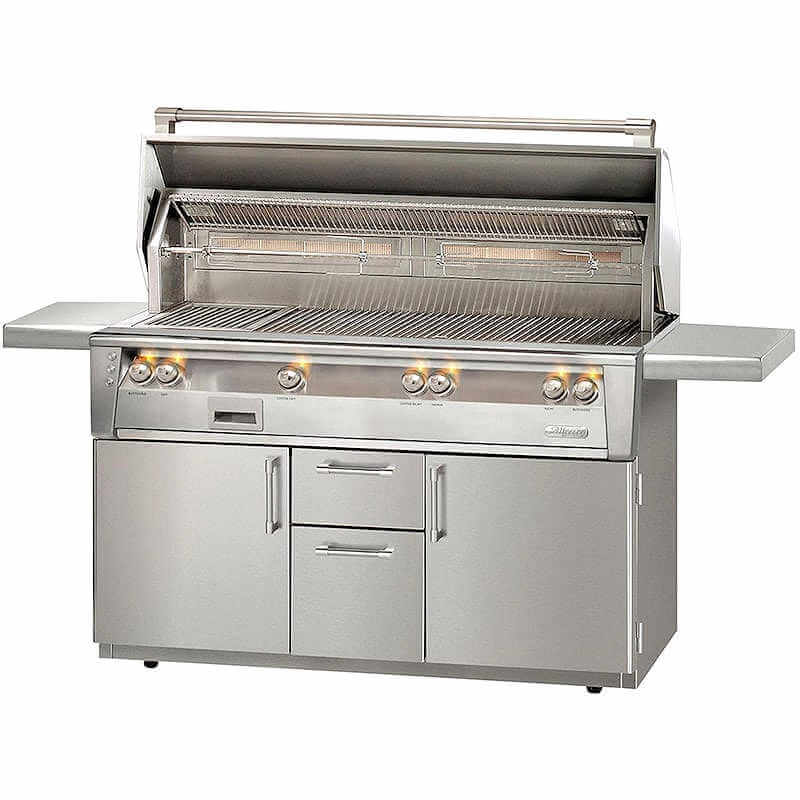 Alfresco ALXE 56-Inch Freestanding Gas All Grill With Sear Zone And Rotisserie With Marine Armour | Stainless Steel Finish