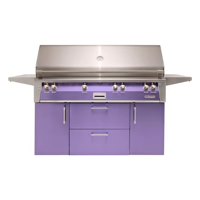 Alfresco ALXE 56-Inch Freestanding Gas All Grill With Sear Zone And Rotisserie | Blue Lilac