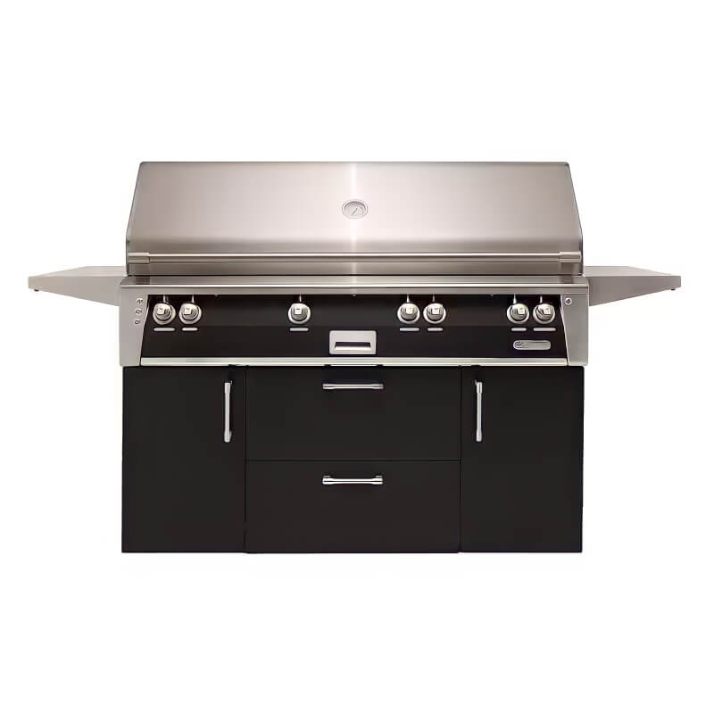 Alfresco ALXE 56-Inch Freestanding Gas All Grill With Sear Zone And Rotisserie | Jet Black Gloss