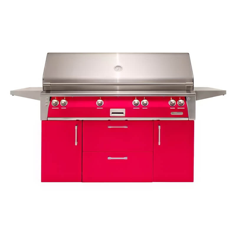 Alfresco Grills ALXE Alfresco ALXE 56-Inch Freestanding Gas All Grill With Sear Zone And Rotisserie | Raspberry Red
