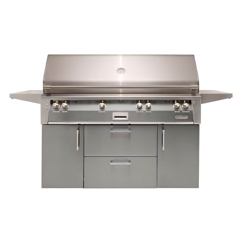 Alfresco ALXE 56-Inch Freestanding Gas All Grill With Sear Zone And Rotisserie | Signal Gray