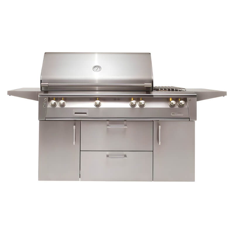 Alfresco ALXE 56" Standard All Grill W/ Cart With Marine Armour | In Signal Grey