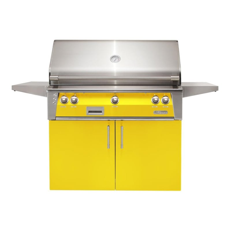 Alfresco ALXE 42-Inch Freestanding Gas Grill With Sear Zone And Rotisserie | Traffic Yellow