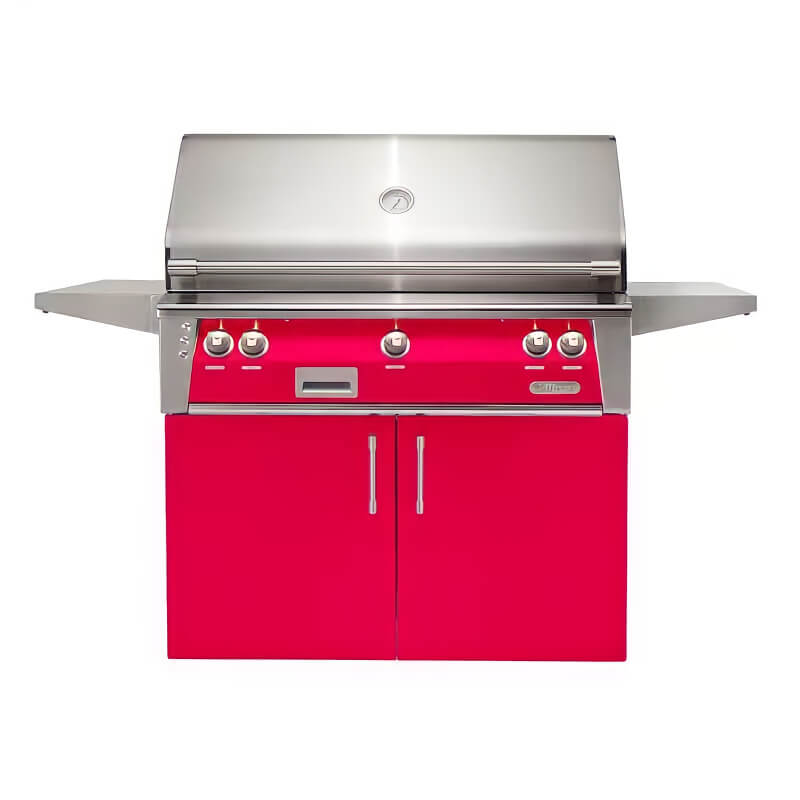 Alfresco Grills ALXE-42C-S3027 Alfresco ALXE 42-Inch Grill With Rotisserie With Marine Armour in Raspberry Red