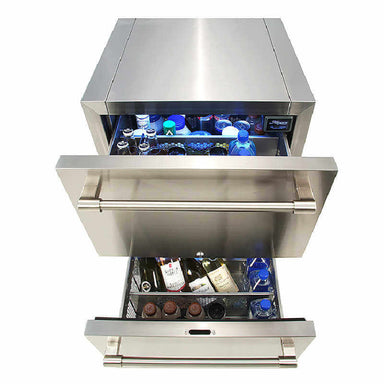 Alfresco Stainless Steel Drawer Divider | Shown on Alfresco Two Drawer Refrigerator