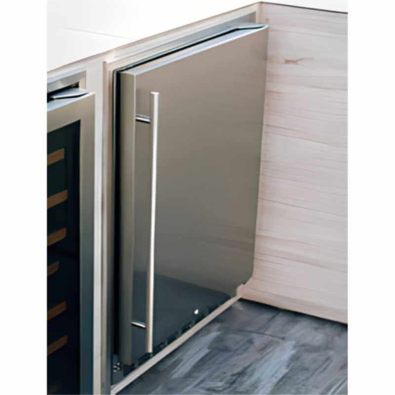 American Made Grills 24" 5.3c Deluxe Outdoor Rated Refrigerator | Installed In Outdoor Kitchen