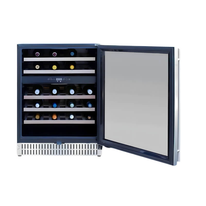 American Made Grills 24 Inch Outdoor Rated Dual Zone Wine Cooler | Glass Front Door