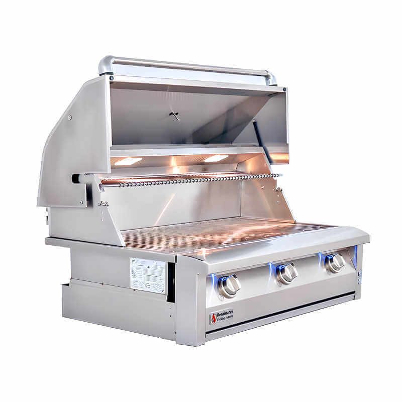 American Renaissance Grill 36 Inch 3 Burner Built In Gas Grill | Warming Rack