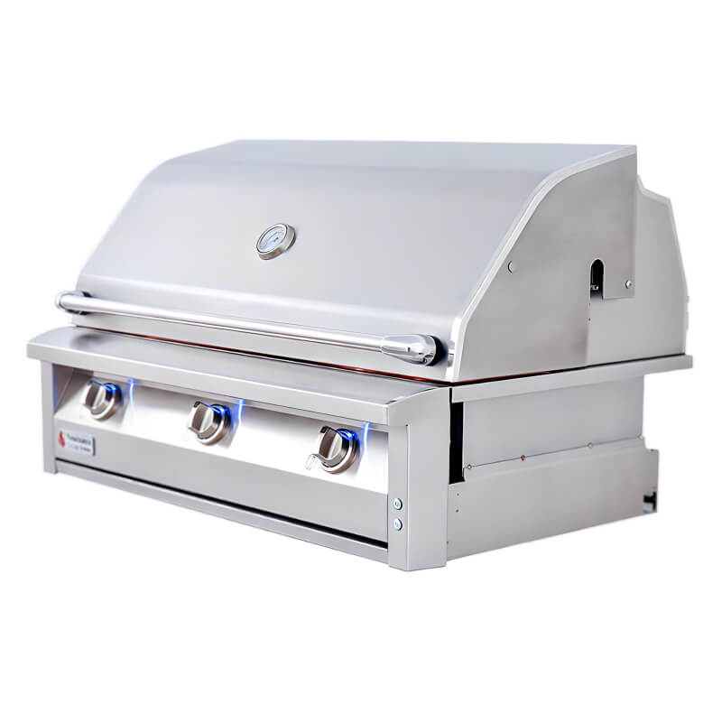 American Renaissance Grill 42 Inch 3 Burner Gas Grill | Blue LED Lights on Gas Controls