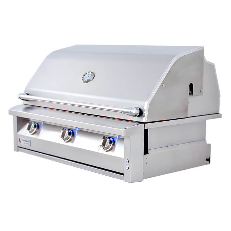 American Renaissance Grill 42 Inch 3 Burner Freestanding Gas Grill | Exterior Blue LED Lights