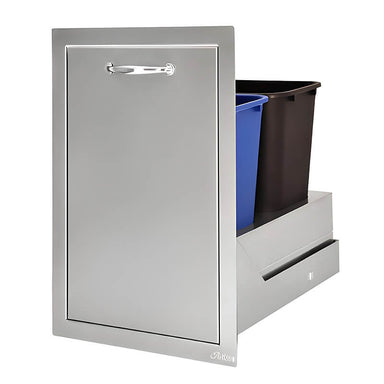 Artisan 20-Inch Double Trash Bin Roll-Out Drawer With Marine Armour