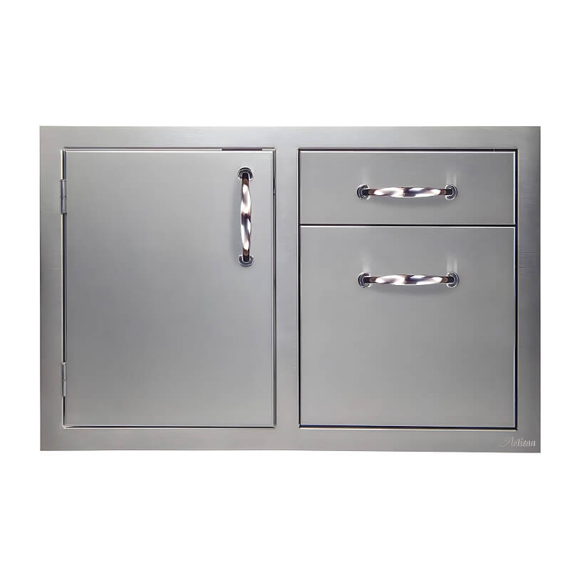 Artisan 36-Inch Single Access Door & Double Drawer Combo With Marine Armour | Left Door