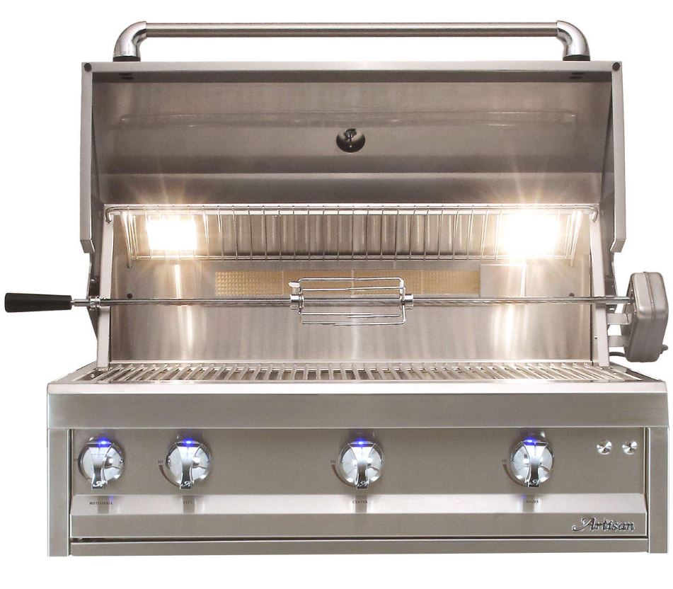 Artisan Professional 36-Inch 3 Burner Freestanding Gas Grill With Marine Armour | Double Walled Grill Hood