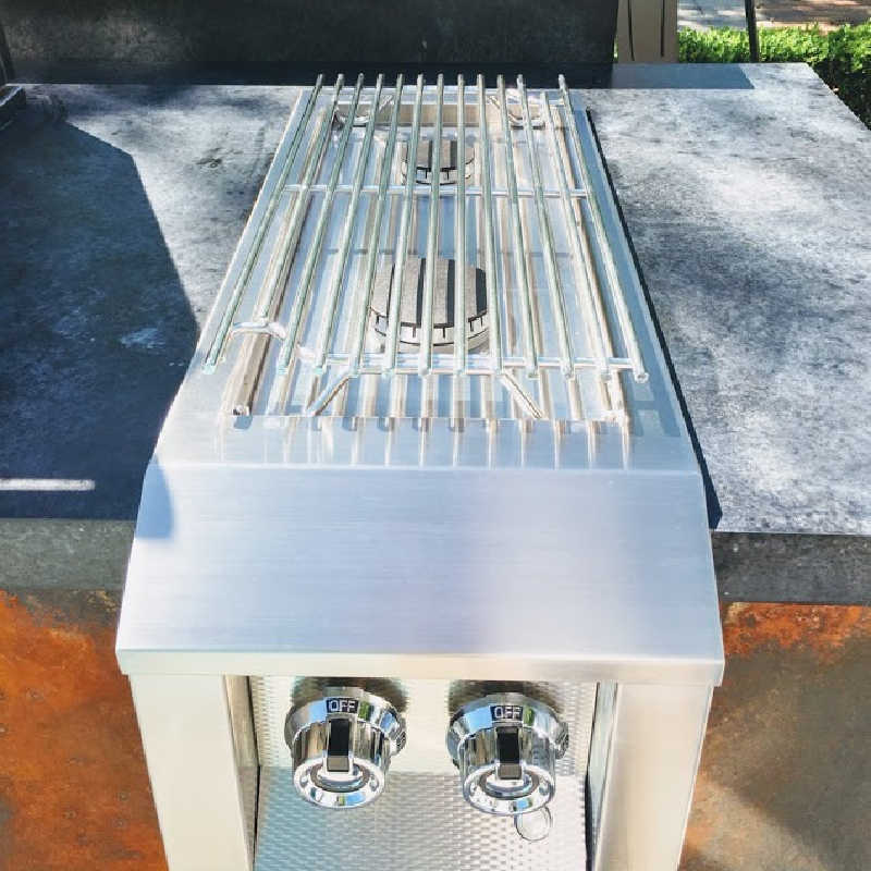 Aspire Hestan Double Side Burner | Shown in Outdoor Kitchen