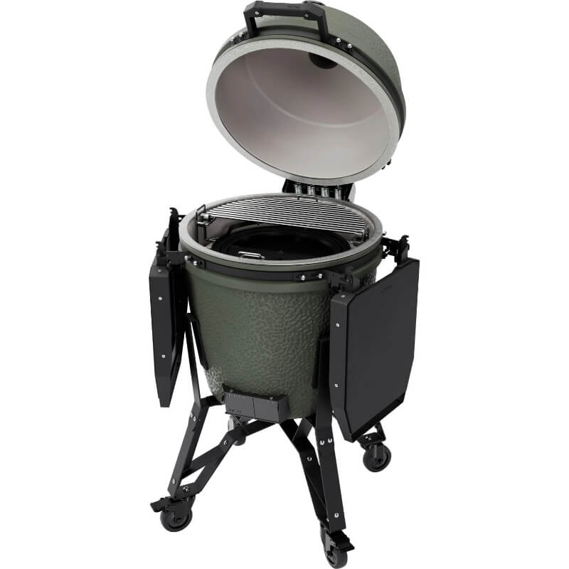 BSTRD.PRO BP301A-USA Large Complete Kamado Grill in Alpine Green - Open Side