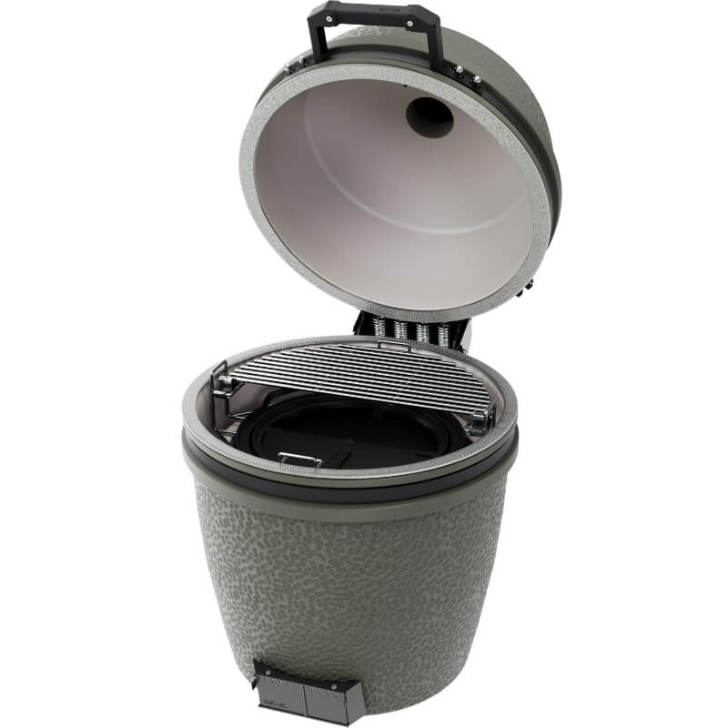 BSTRD.PRO BP302A-USA Large Solo Kamado Grill in Alpine Green-Open Side