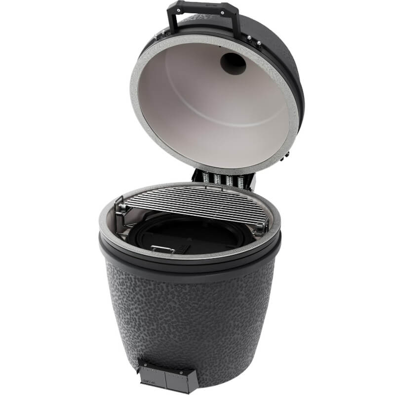BSTRD.PRO BP302G-USA Large Solo Kamado Grill in Graphite-Open Side