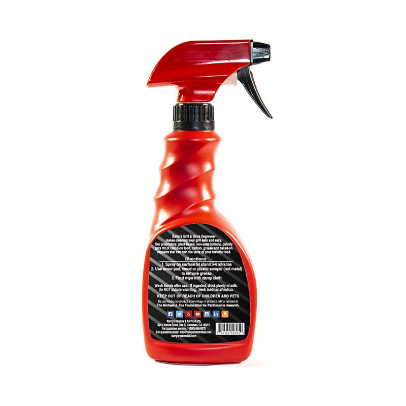 Barry's Restore It All Grill & Grate Degreaser Spray | Directions