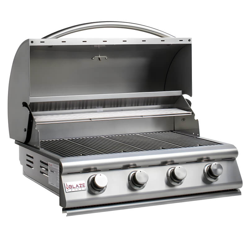 Blaze BLZ-4LBM Prelude LBM 32-Inch 4-Burner Built-In Gas Grill | Hood Open