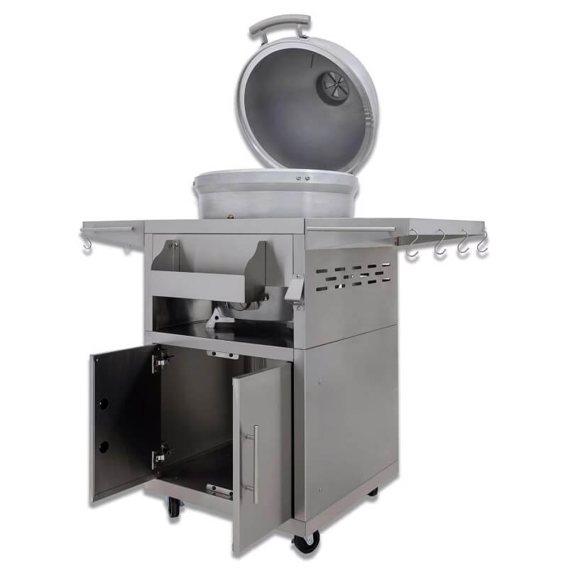 Blaze Cast Aluminum Kamado Grill W/ Cart | Soft-Closing Doors