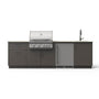 Blaze Golden Hour 10-Ft Outdoor Kitchen Island w/ 32-Inch Premium LTE+ Grill, Fridge, Sink in Gunmetal w/ Aeris Countertop