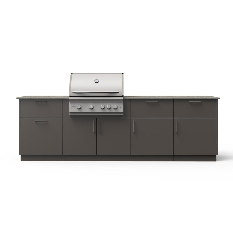 Blaze High Noon 10-Ft Outdoor Kitchen | Gunmetal Base Cabinets & Keon Countertop