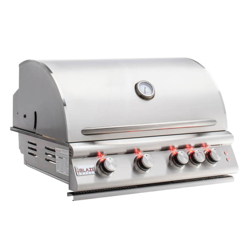 Blaze Premium LTE 32-Inch 4-Burner Built-In Grill - Hood Closed